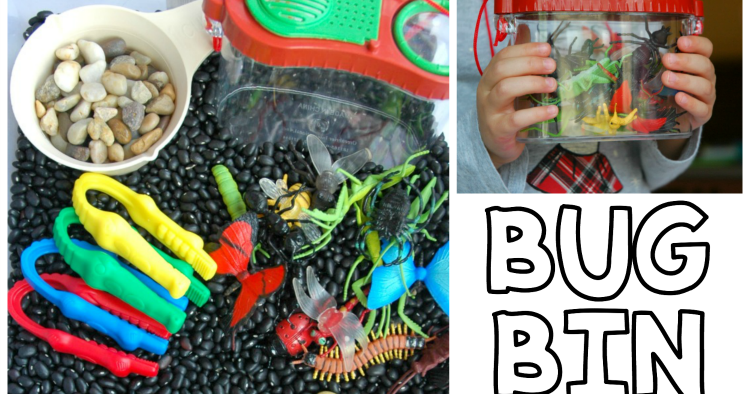 Insect Sensory Bin | Cutting Tiny Bites