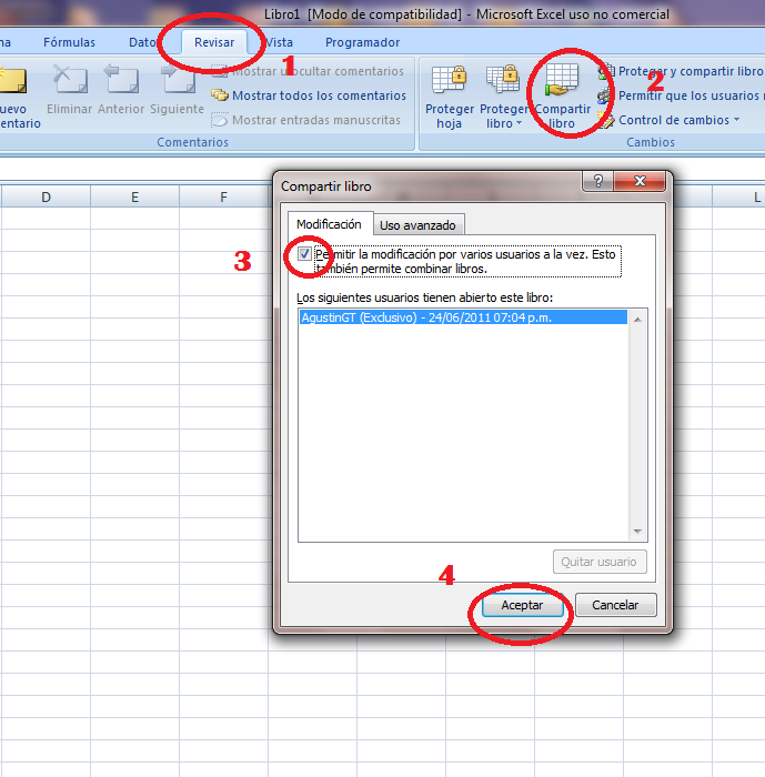 Tecnolog a E Inform tica Compartir Un Libro De Excel