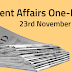 Current Affairs One-Liner: 23rd November 2019