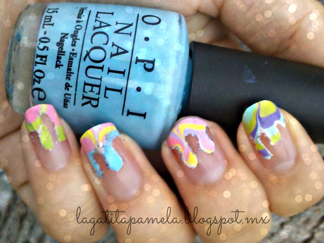 dripping water marble nails