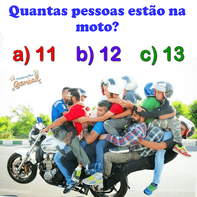 Teste de Observação: Quantas pessoas estão na moto?
