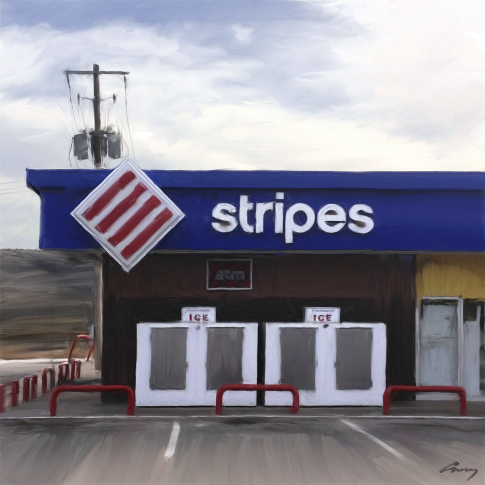 on the edge S is for Stripes Gas in Sanderson, TX