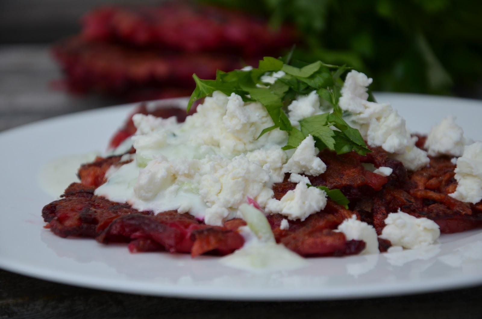 Kartoffel- Rote Bete- Reibekuchen