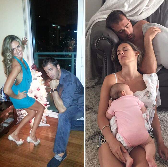 30 Fascinating Pictures of Parents Before And After Having Children