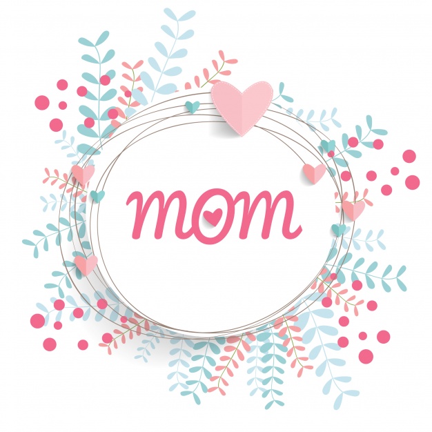 Mom leaves wreath Free Vector