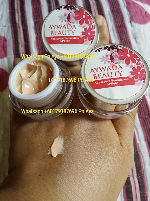 Aywada Beauty Sunscreen Foundation ialah merupakan bedak asas yang diperbuat daripada ekstrak cherry berkesan mengekalkan kelembapan pada kulit anda , anti oksidan tinggi serta mempercepatkan proses pemutihan wajah dengan selamat dan berkesan. Aywada Beauty Sunscreen Foundation nie mengandungi SPF 60 utk menghalang daripada kulit gelap.Selain itu bedak asas nie jg membantu menutup cela,jeragat,jerawat dan parut di samping menjadikan kulit lebih cantik dan berseri. ANDA TIDAK PERLU MENGGUNAKAN BEDAK,CUKUP DENGAN MENCALIT AYWADA BEAUTY SUNSCREEN FOUNDATION SAHAJA!MUDAH,RINGKAS DAN MENJIMATKAN!!! Sebekas boleh tahan2-3 bulan & harga sangat murah!semakin berpeluh kulit lebih nampak gebuuuu!Tunggu apa lagi Jom la order sekarang!. HARGA: 1 PCS 10 GRAM RM40 S/M..RM45 S/S..FREE POSLAJU 1 PCS 5 GRAM RM25 S/M..RM30 S/S..FREE POSLAJU WHATSAPP 0179187696 #aywadabeauty #sunscreenfoundation #foundationspf60 #aywadabeautyfoundation #sayajualfoundation #bazarpaknil #bazaarpaknil #sayajualkrimspf #sayajualkrim #readystockmalaysia #produkartismalaysia #produkkecantikanmalaysia #bazarpaknil #bazaarpaknil #produkkecantikkan #dropshipagenmalaysia #dropship #agendropship #produkdropship #dropshipmalaysia #malaysia #instashopmalaysia #sayajual #visitmyig #visitmyigmalaysia #sayajualmurah #readystockmalaysia