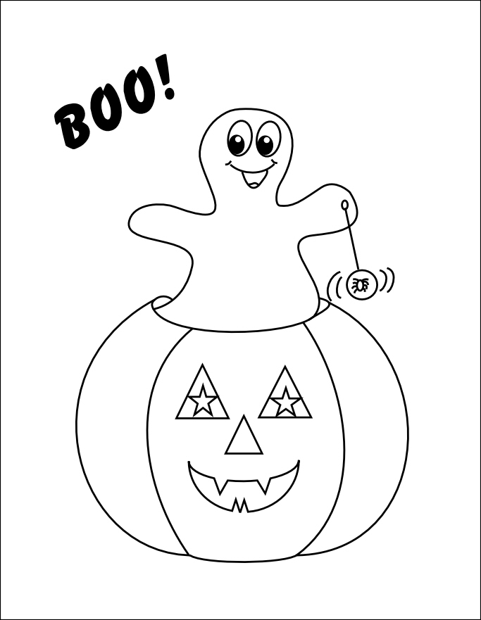 Smarty Pants Fun Printables: Halloween Ghost and Pumpkin Coloring Page