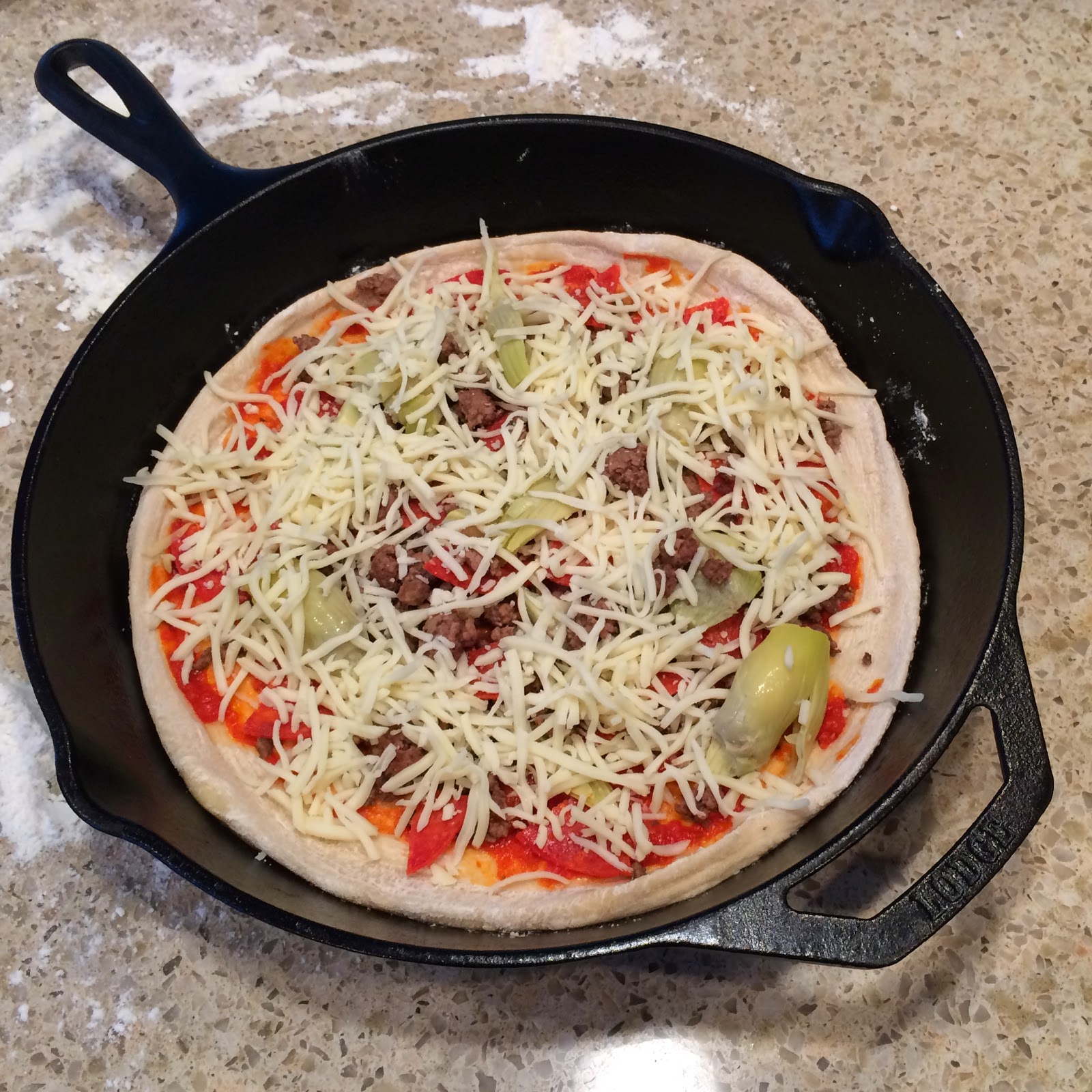 Big Green Egg Cast Iron Skillet Pizza.  Grilled pizza is the best! | The Lowcountry Lady