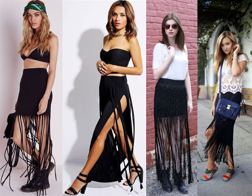black fringe maxi skirt black fringe maxi skirt