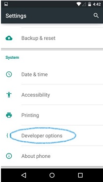Developer options Android 5.1 Lolipop