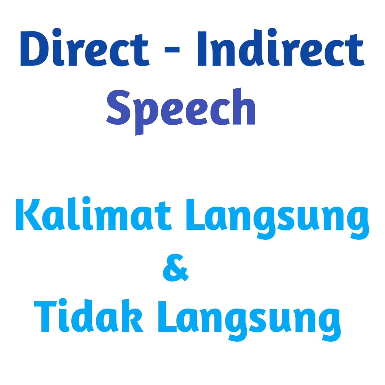 Direct Indirect Speech Kalimat Langsung Dan Tidak Langsung Reported Speech Dunia Bahasa Inggris