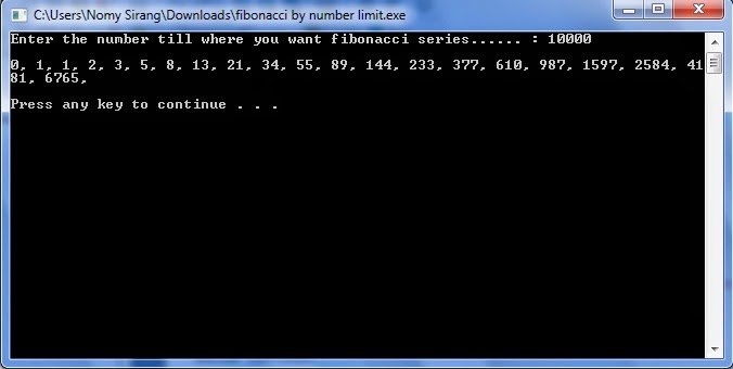 Program In C++ to Print Fibonacci Numbers ~ The Complete Code