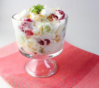 Quick 4-Ingredient Peach Fruit Salad - Yummy Healthy Easy
