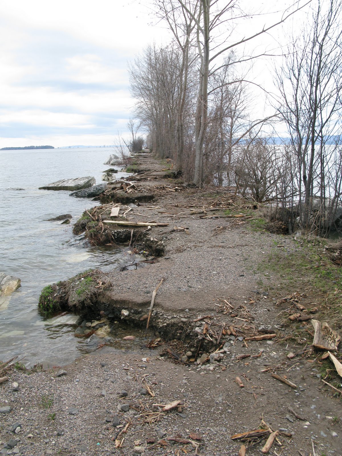 One Vermont Perspective Major Erosion Malletts Bay Causeway, South Hero