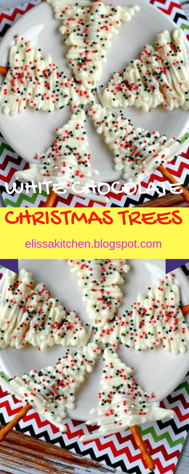 White Chocolate Christmas Trees #chrismas