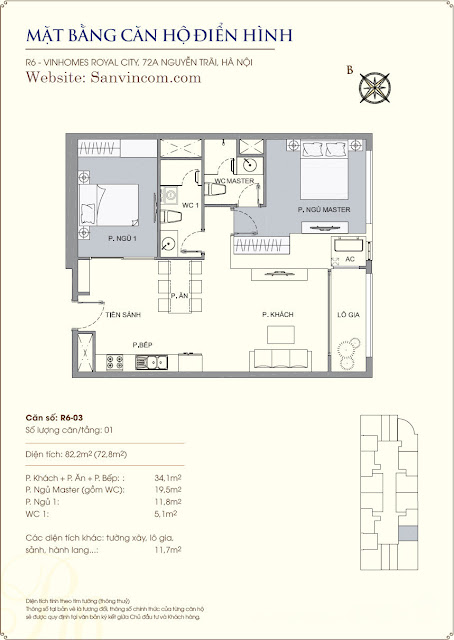 chung cư royal city R6 82m2