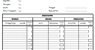 Form Request Pengajuan Pekerjaan Proyek Konstruksi Caranecom