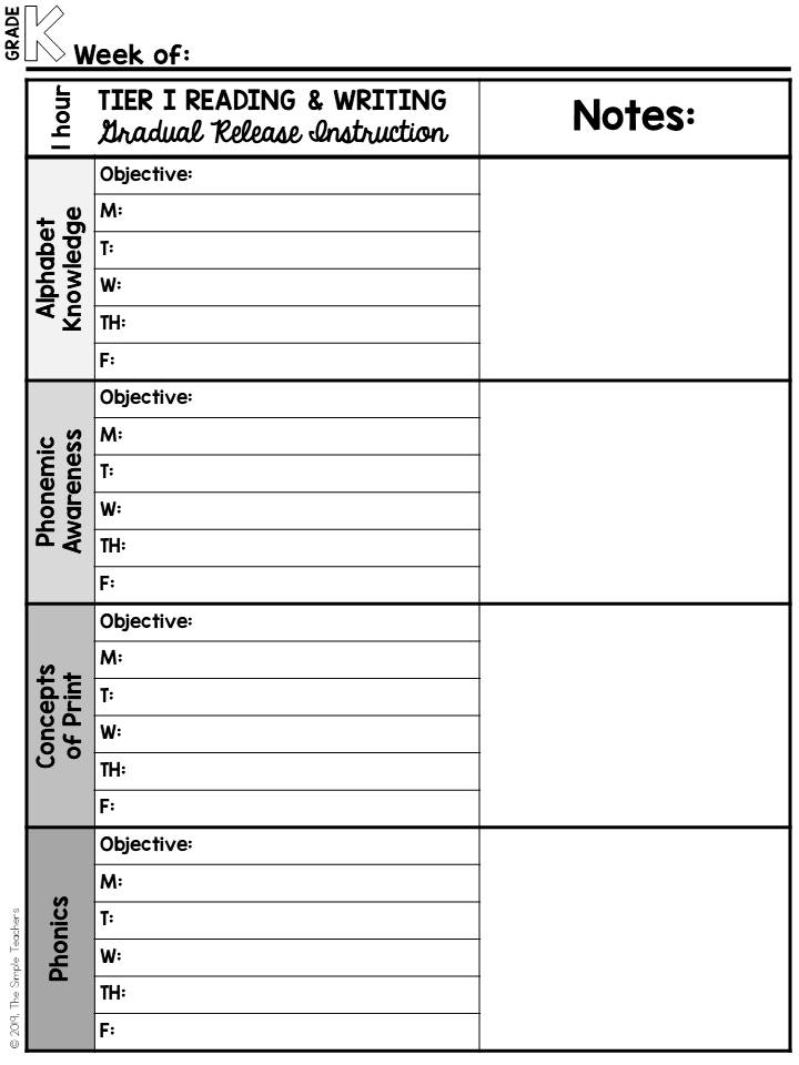 The Simple Teachers: Freebie! Weekly Planning Template