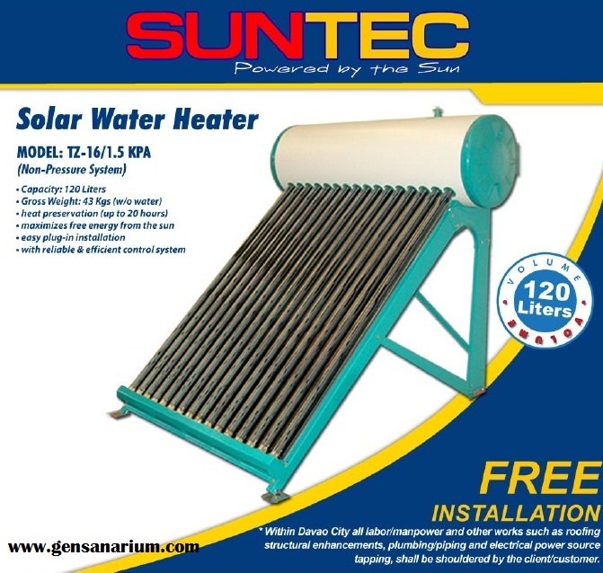 SUNTEC Solar Water Heater in Gensan GENSANarium