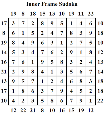 Answer of Inner Frame Sudoku Puzzle (Fun With Sudoku #312)