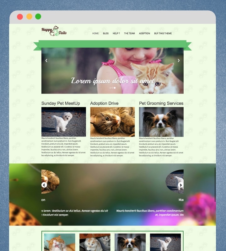 HappyTails (Pet Care WordPress Theme)
