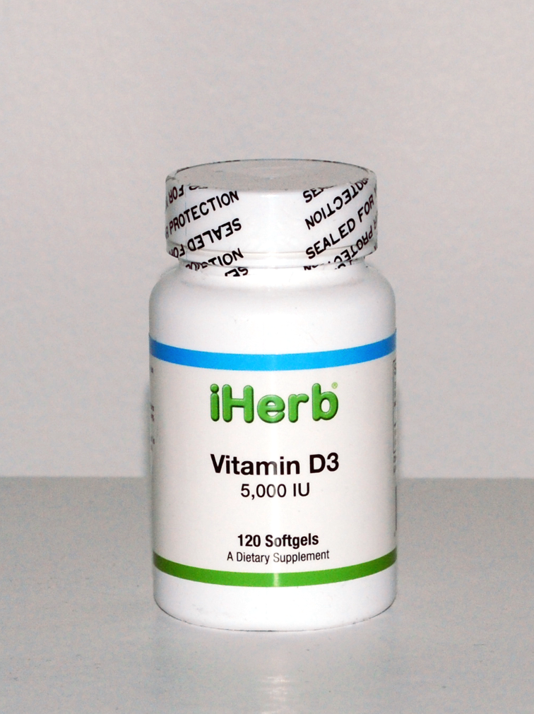 iHerb D3-vitamiini 125 mikrogrammaa
