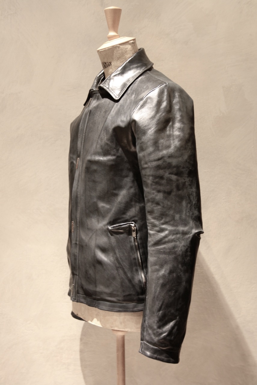 CAROL CHRISTIAN POELL SS 12 O.D LINED SCAR STITCHED LEATHER JACKET