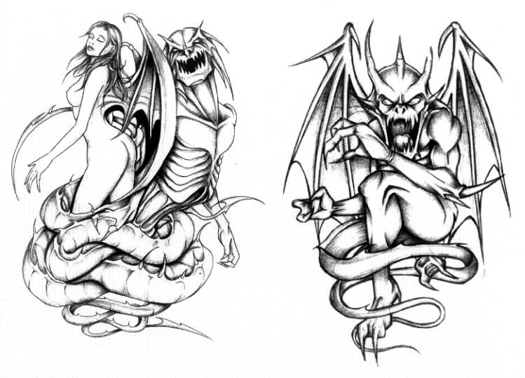 Шехирирон демон тату. Демон тату эскиз. Наброски демонов. Татуировки эскизы демоны
