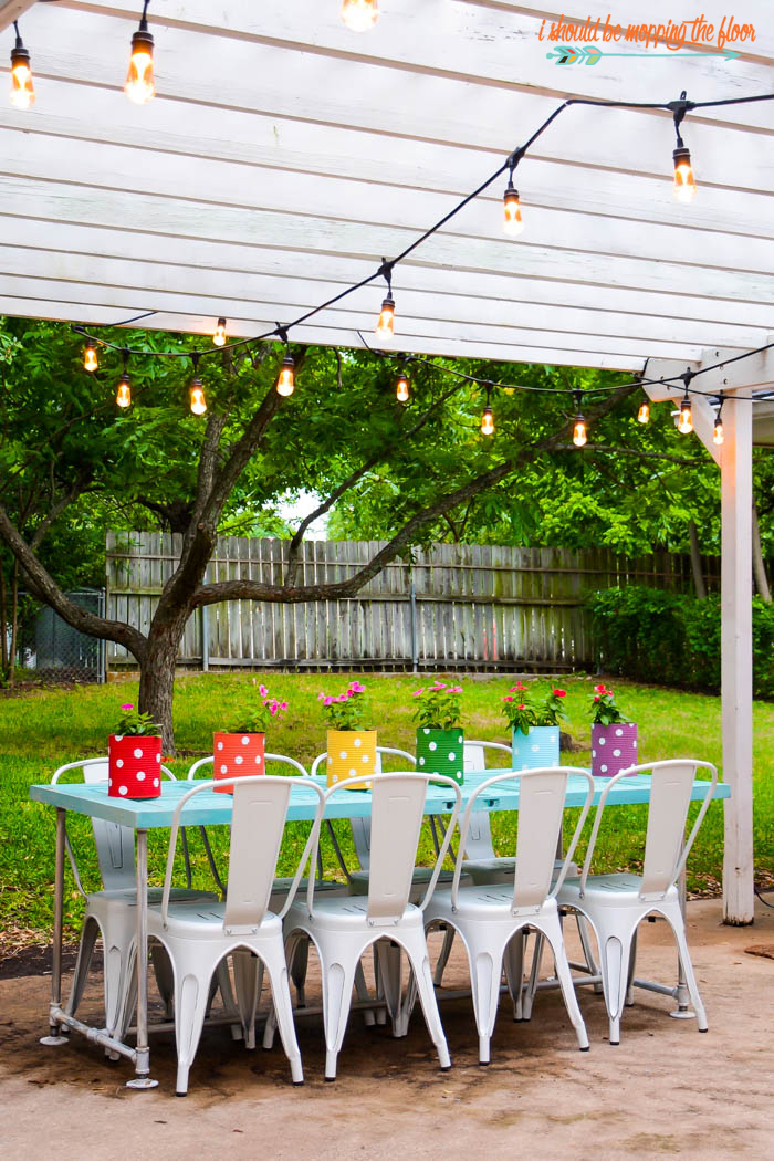 Colorful Outdoor Patio Makeover i should be mopping the floor