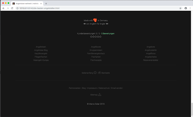 Angelurlaub Tipps Footer Webseiten Footer Design