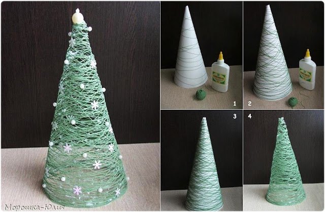  DIY árbol de Navidad con hilo