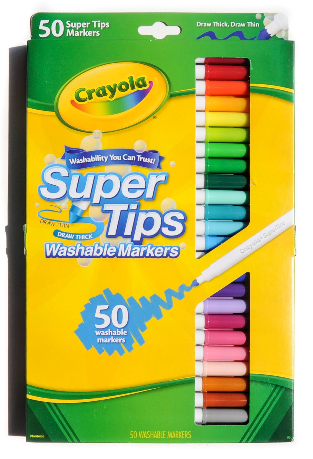 Crayola Super Tips Washable Markers, Assorted, 50 Markers