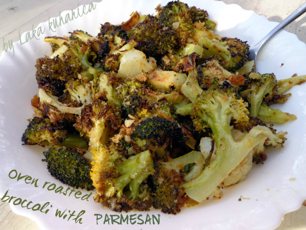 Oven roasted broccoli with Parmesan by Laka kuharica: quick and easy side dish.