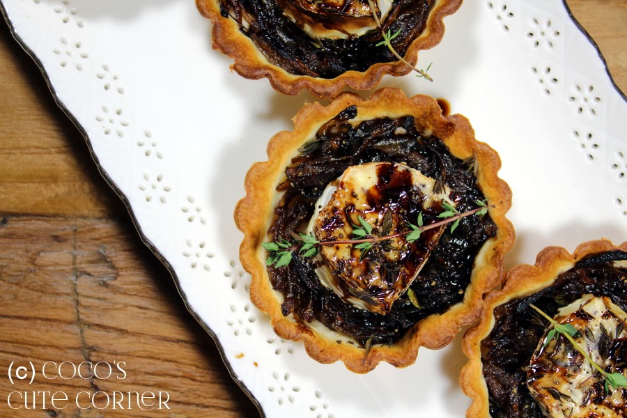 Caramelised Onion and Goat’s Cheese Tartlets with Balsamic Syrup