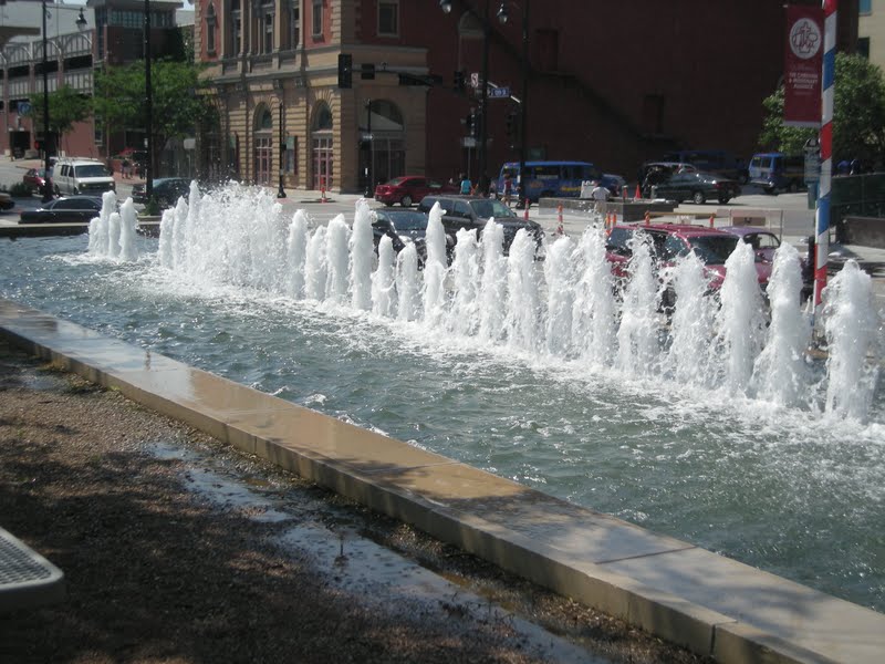 Cutting Coupons in KC Kansas City Tour of Fountains Downtown Fountains