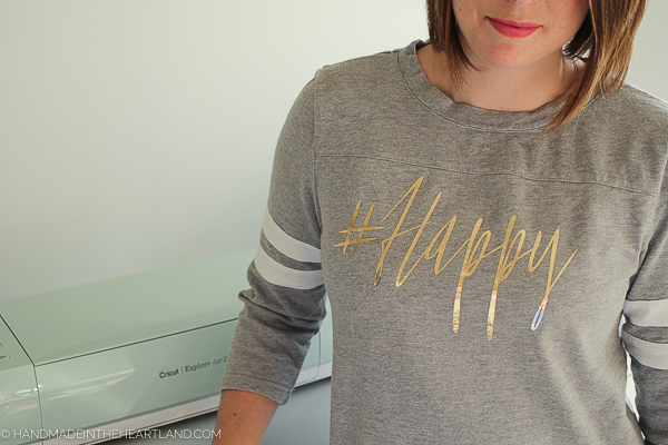 cricut foil iron on vinyl tee handmade in the heartland