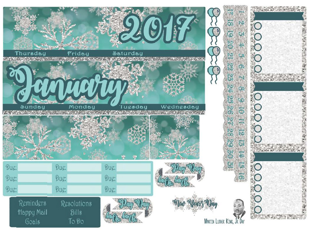Planning Savage: January 2017 Monthly Printable - Big HP, Mini HP, Recollections Spiral