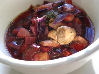 Beetroot Soup with Kidney Beans