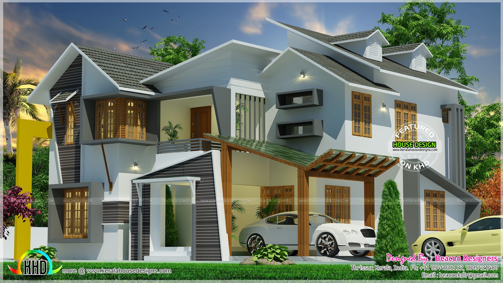 Ultra Modern Home With Dormer Windows Kerala Home Design And
