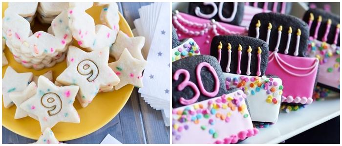 Bake at 350 decorated cookie index: birthday cookies