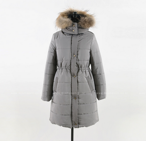 [Miamasvin] Turtleneck Insulated Coat with Detachable Fur Hood ...