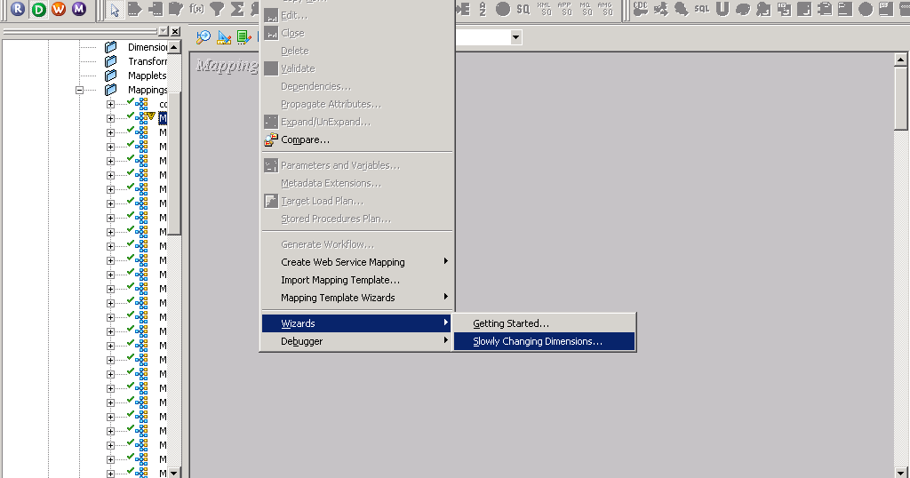 slowly changing dimensions (SCD) in Informatica using the mapping wizard?