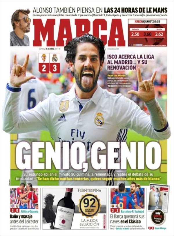 Real Madrid, Marca: "Genio, genio"