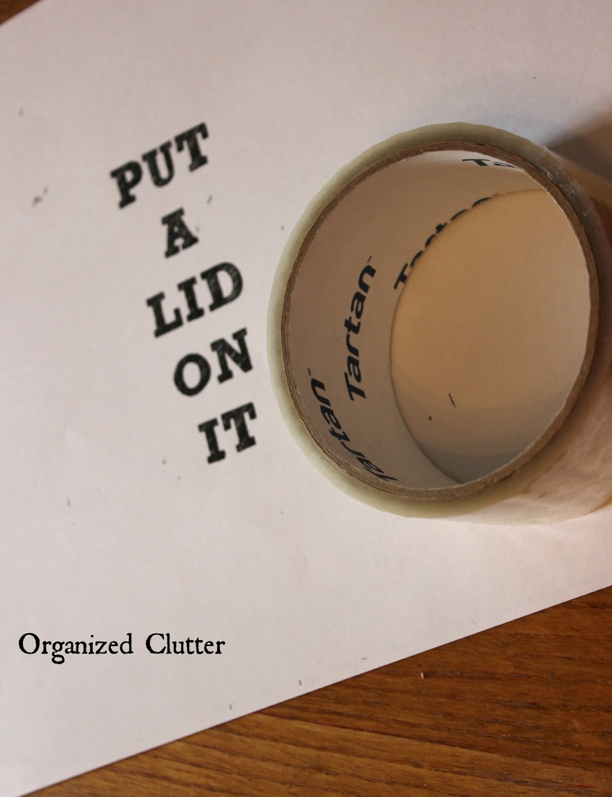 Packing Tape Image Transfer on a Thrift Shop Jar Organized Clutter