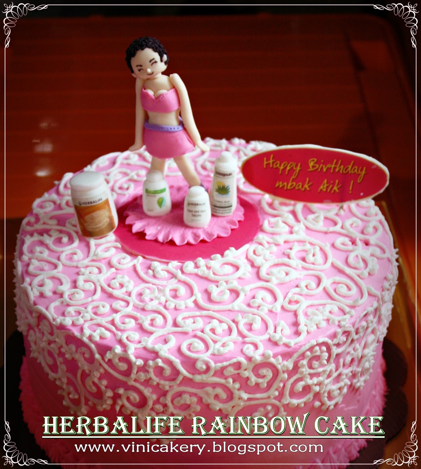 Vini Cakery Herbalife Rainbow Cake for mbak Aik