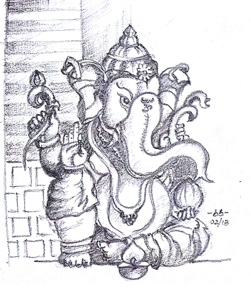 Lord Vinayaka Quick Sketch Sathish's Gallery Pencil Sketches