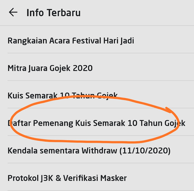 Kuis Semarak Ulang Tahun Gojek Catatandroid