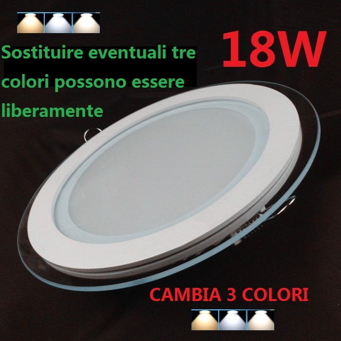 Faretto Led 18w Colore 1 Pannello Luce In 3 Lampada 4000k Cambio lKF1cJ