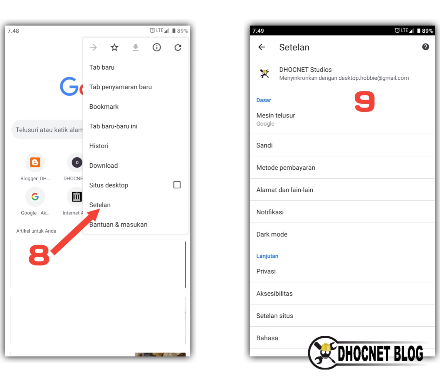 Cara Mengaktifkan Mode Gelap Google Chrome di Android