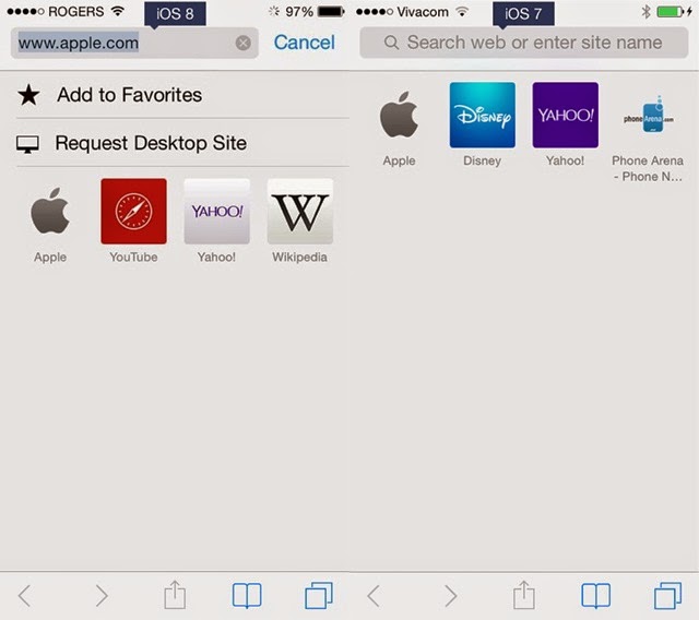 iOS 8 and iOS 7 Request desktop site in Safari